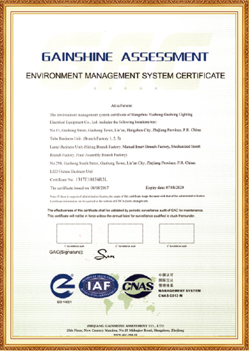 ISO14001 Certificates